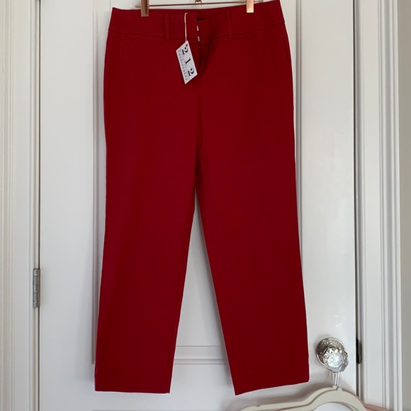 Ann Taylor crimson red cropped trousers- size 4 - Picture 1 of 4